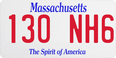 MA license plate 130NH6