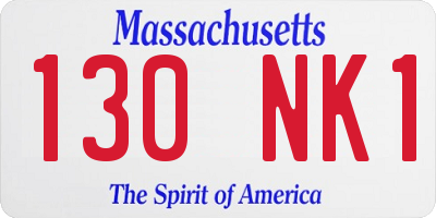 MA license plate 130NK1