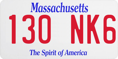 MA license plate 130NK6