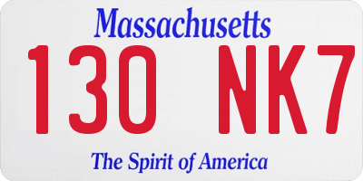 MA license plate 130NK7