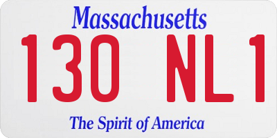 MA license plate 130NL1