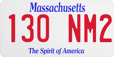 MA license plate 130NM2