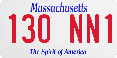 MA license plate 130NN1