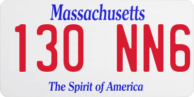 MA license plate 130NN6