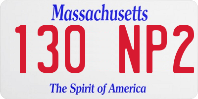 MA license plate 130NP2