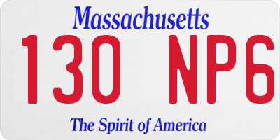MA license plate 130NP6