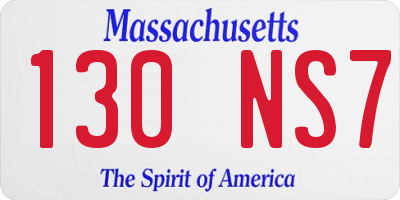 MA license plate 130NS7
