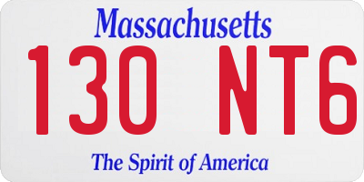 MA license plate 130NT6