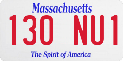 MA license plate 130NU1