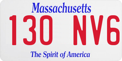 MA license plate 130NV6