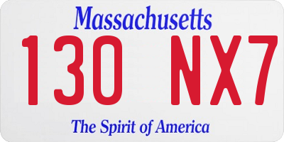 MA license plate 130NX7