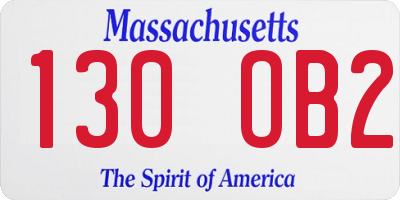MA license plate 130OB2