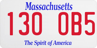 MA license plate 130OB5
