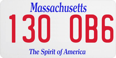 MA license plate 130OB6