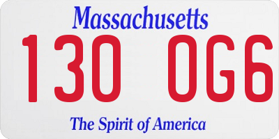 MA license plate 130OG6