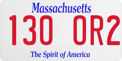 MA license plate 130OR2