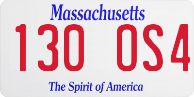 MA license plate 130OS4