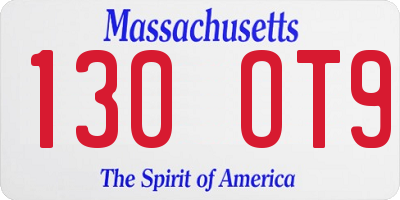 MA license plate 130OT9