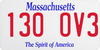 MA license plate 130OV3
