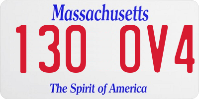 MA license plate 130OV4