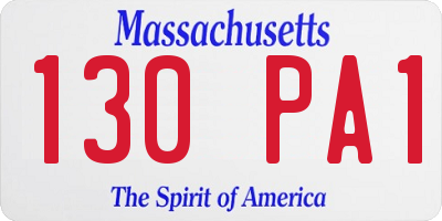 MA license plate 130PA1