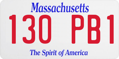 MA license plate 130PB1