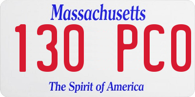 MA license plate 130PC0