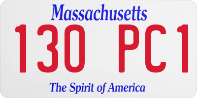 MA license plate 130PC1