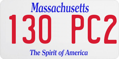MA license plate 130PC2