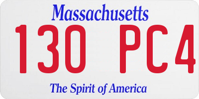 MA license plate 130PC4