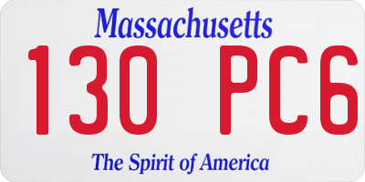 MA license plate 130PC6