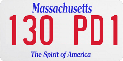 MA license plate 130PD1