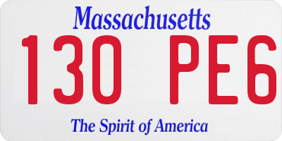 MA license plate 130PE6