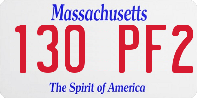 MA license plate 130PF2