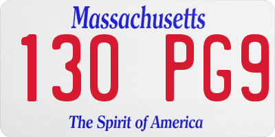 MA license plate 130PG9