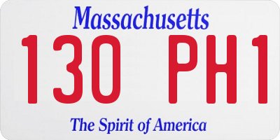 MA license plate 130PH1