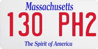 MA license plate 130PH2