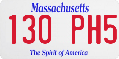 MA license plate 130PH5
