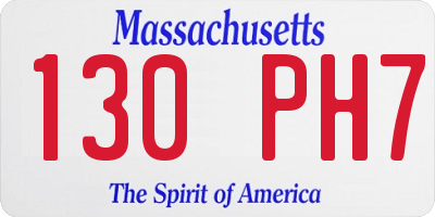 MA license plate 130PH7