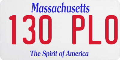 MA license plate 130PL0