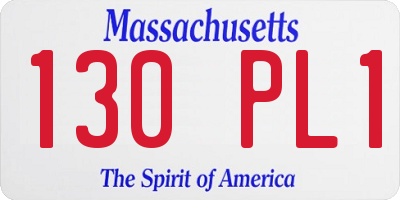 MA license plate 130PL1