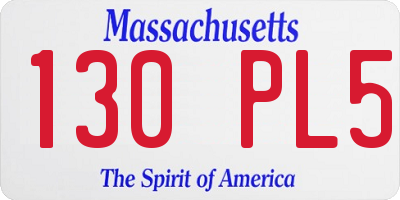 MA license plate 130PL5