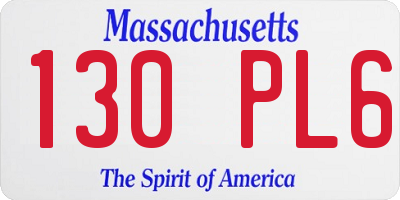 MA license plate 130PL6