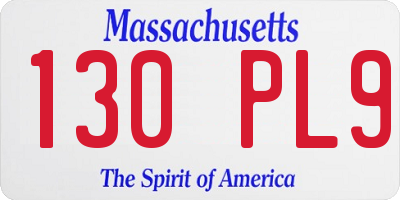 MA license plate 130PL9