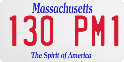 MA license plate 130PM1
