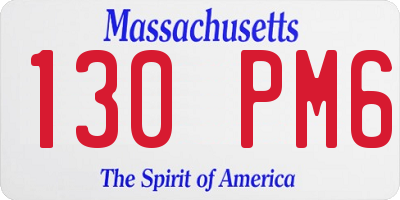 MA license plate 130PM6