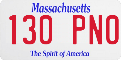 MA license plate 130PN0