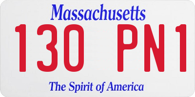 MA license plate 130PN1