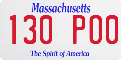 MA license plate 130PO0