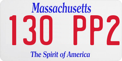 MA license plate 130PP2